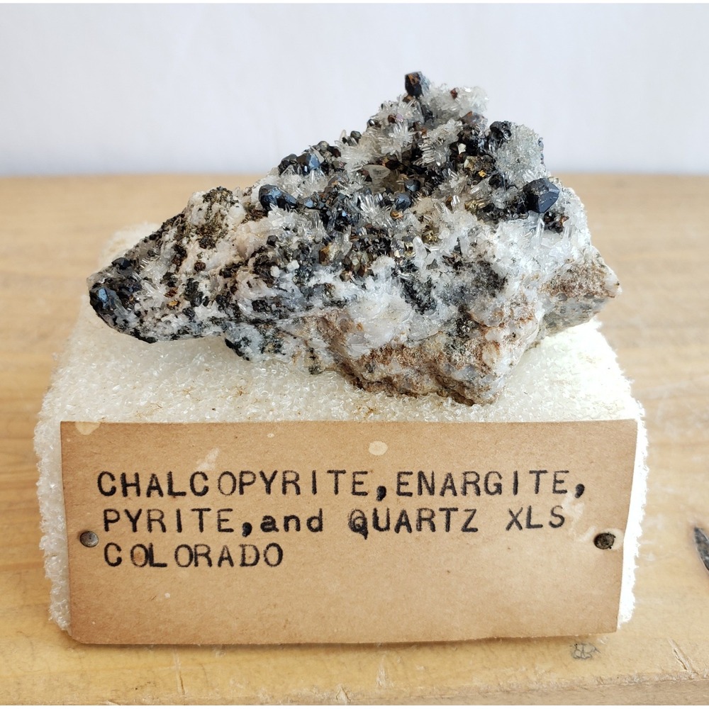 Chalcopyrite, Enargite, Pyrite and Quartz Mineral, Colorado 66g Estate Specimen